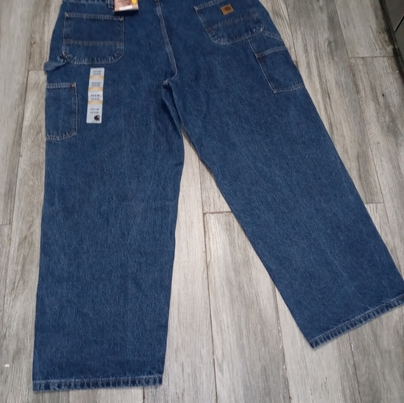 Carhartt Blains Loose Original Fit Work Dungarees Denim Jeans 44x30 New w tags - Picture 2 of 8